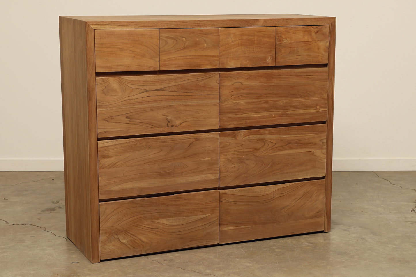 solid teak wood 10 drawer dresser modern bedroom furniture