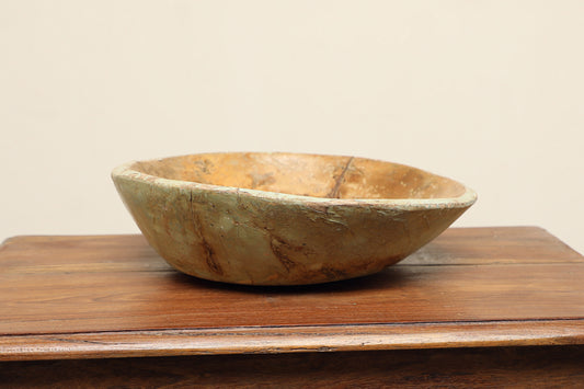 (SCQ009) Vintage Wooden Bowl (13x13x4)