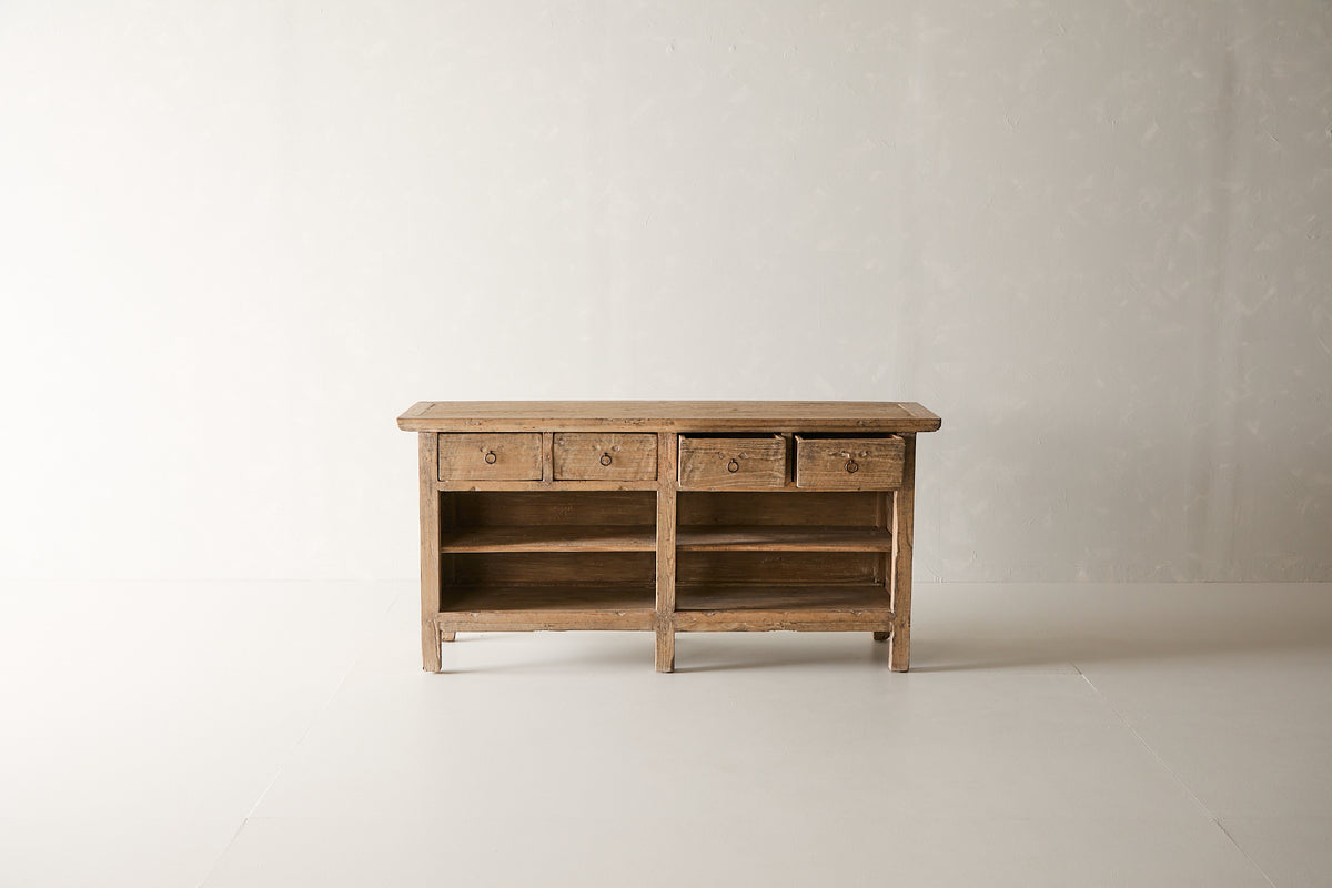 Vintage Open Shelf Elm Sideboard AE.143 - Circa 1875