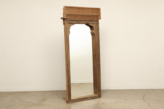 (SCQ062) Vintage Haveli Teak Mirror (37x8x80)