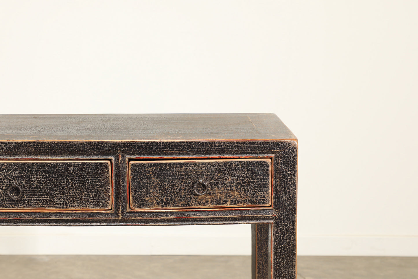 Vintage 4 Drawer Elm Console - Circa 1945