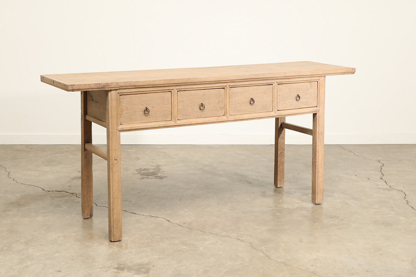 Vintage 4 Drawer Walnut Console - Circa 1945