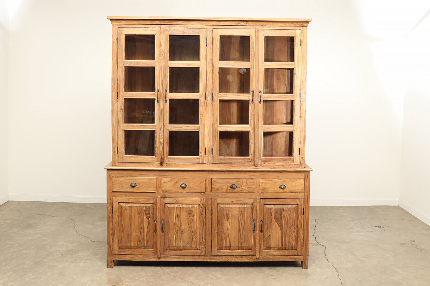 Vintage Two-Part Teak Cabinet