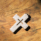 Antique White Rustic Cross Ornament - Ceramic Holiday Ornaments