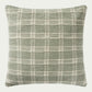 Add a subtle touch of sage green and visual texture with the handwoven Madera modern throw pillow, a 22-inch square accent pillow with cotton cover and feather down pillow insert.