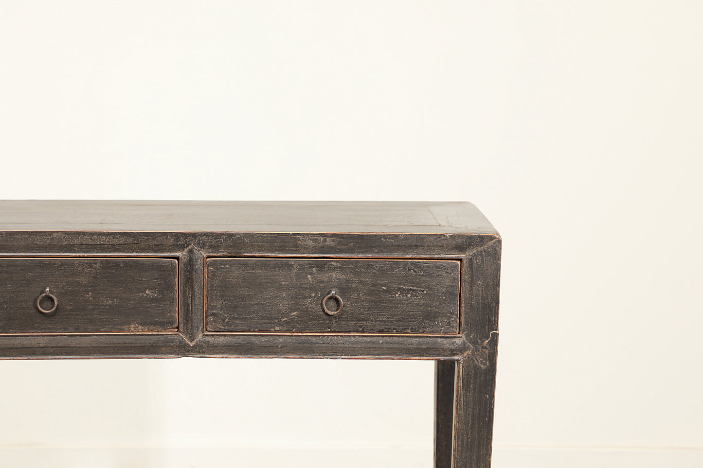 Vintage 5 Drawer Elm Console - Circa 1945