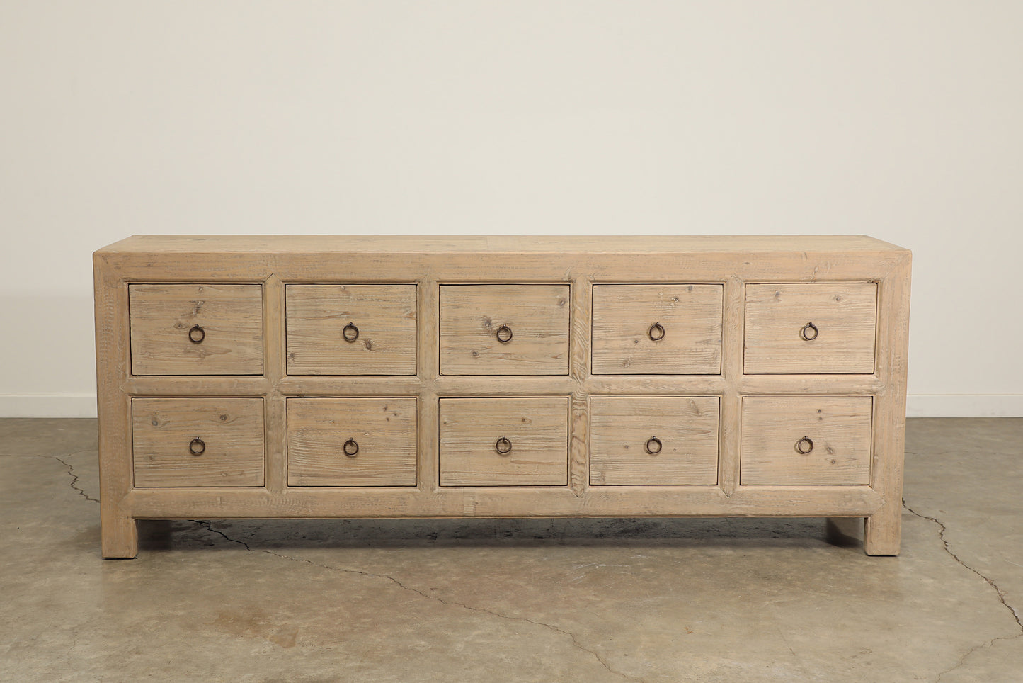 Reclaimed 10 Drawer Pine Sideboard