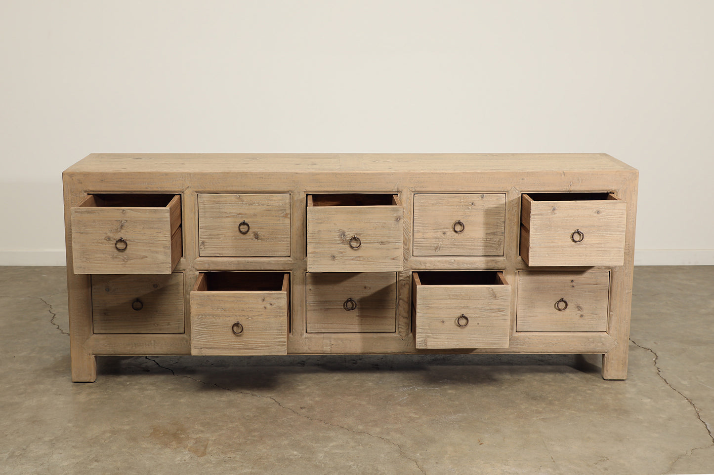 Reclaimed 10 Drawer Pine Sideboard