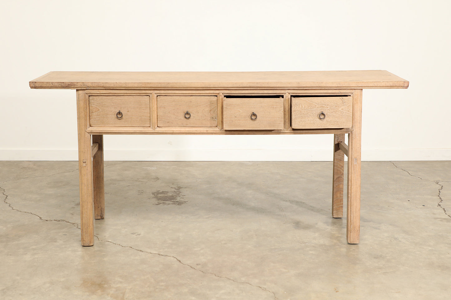 Vintage 4 Drawer Walnut Console - Circa 1945