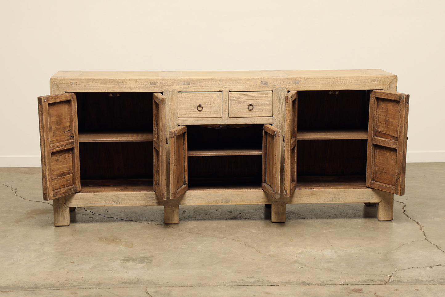 (GAW065) Vintage Poplar Sideboard - Circa 1945 (83x18x36)