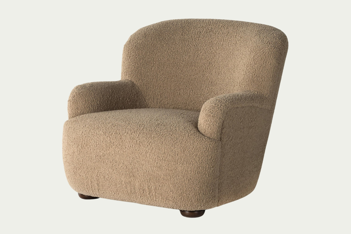 Camel beige taupe teddy sheepskin occasional chair