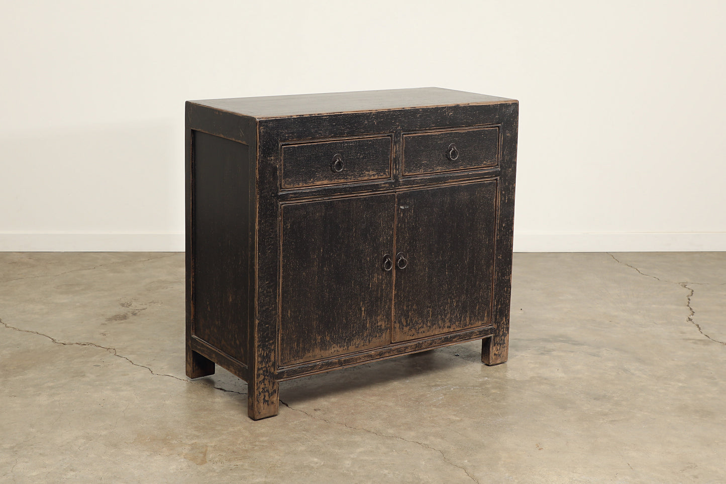 Reclaimed 2 Door Poplar Sideboard - Distressed Black