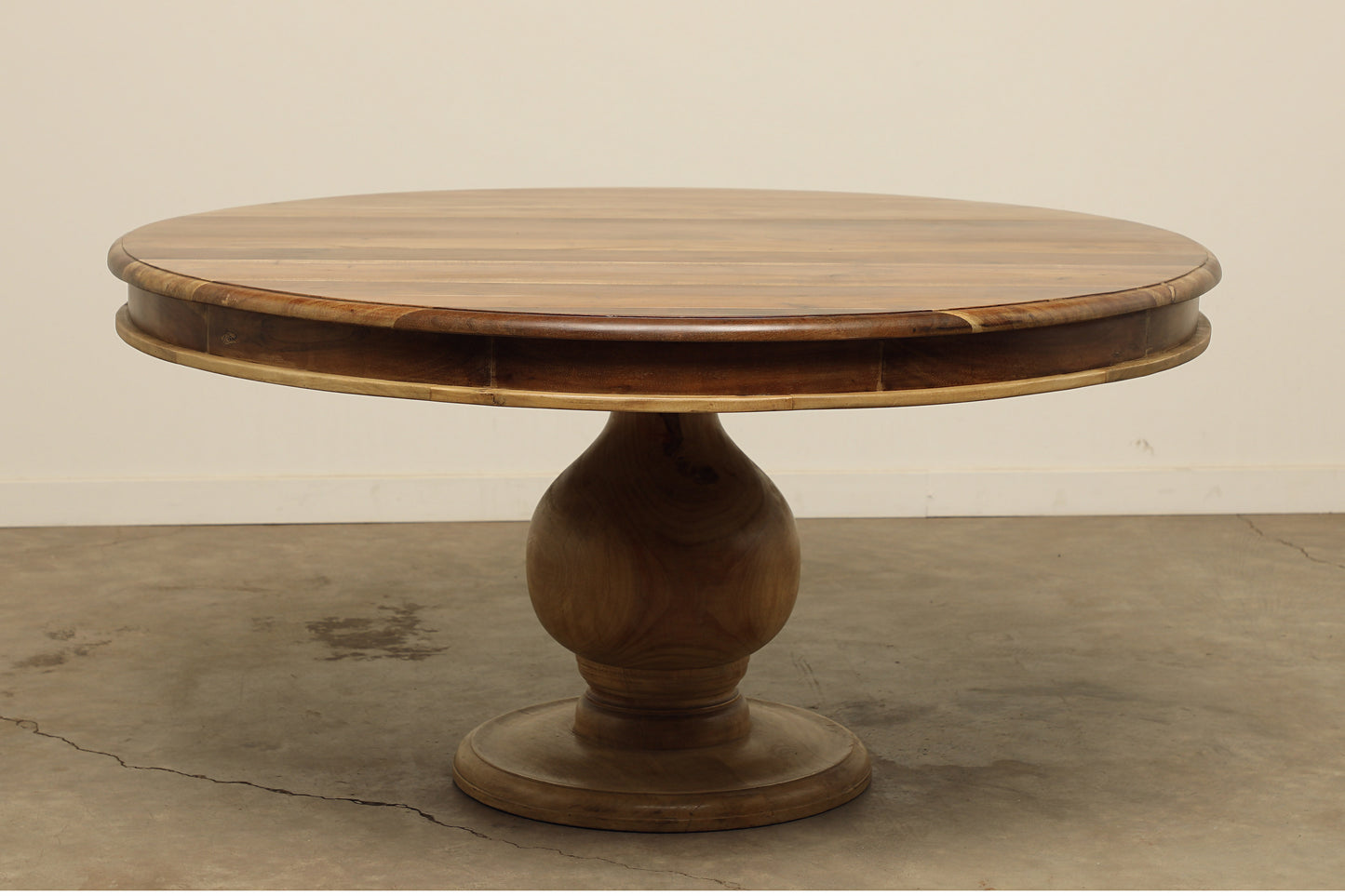 madison round dining table solid acacia wood pedestal base