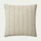 This neutral, ivory, and grey-toned modern throw pillow features a subtle visually textural design. The accent pillow cover is made of cotton and is a 22-inch square to style in living rooms and bedrooms.