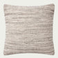 This neutral, natural, and grey-toned modern throw pillow features a visually textural design. The accent pillow cover is made of wool, cotton and nylon a 22-inch square to style in living rooms and bedrooms.