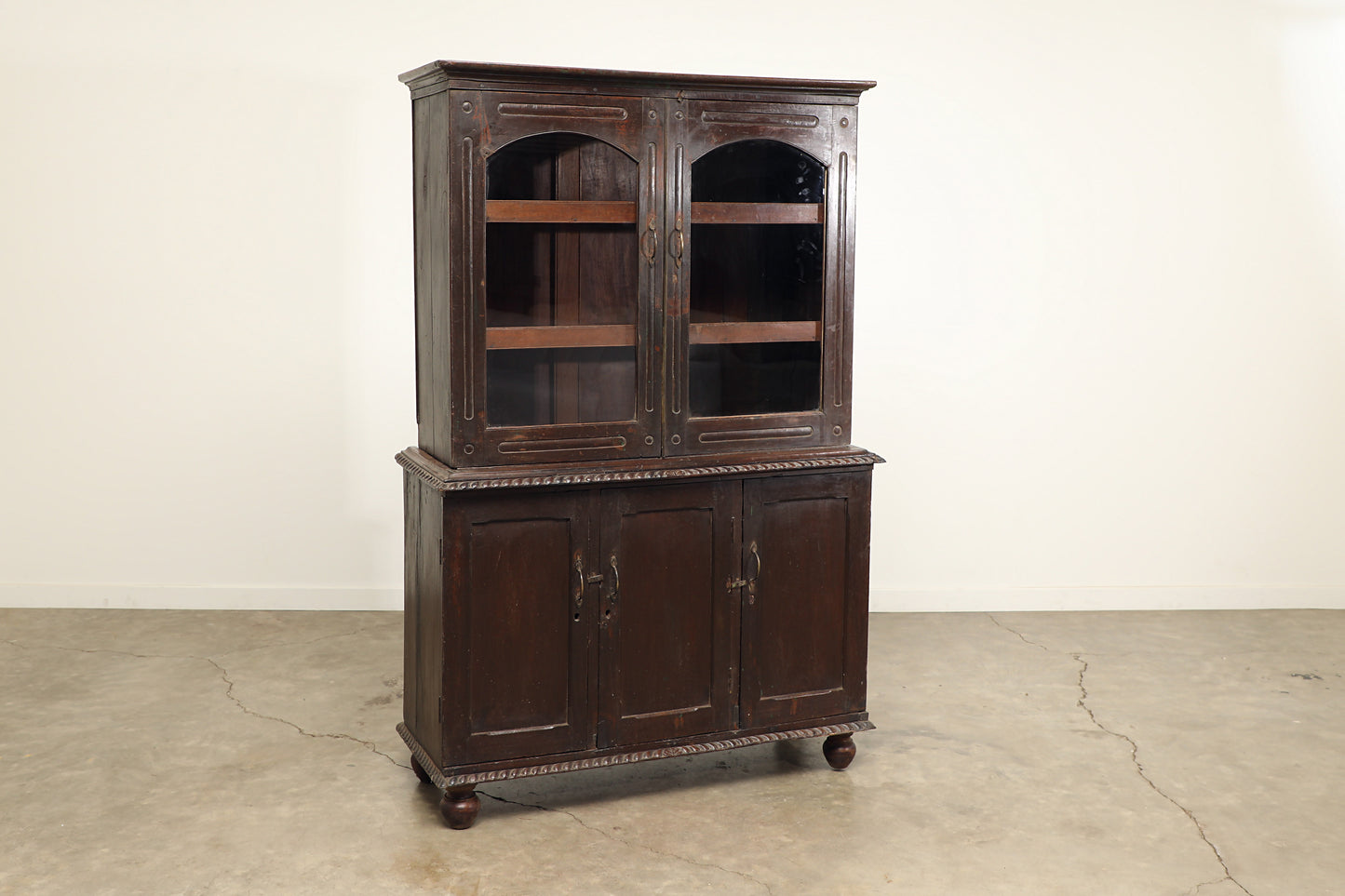 Vintage Two-Part Teak Cabinet