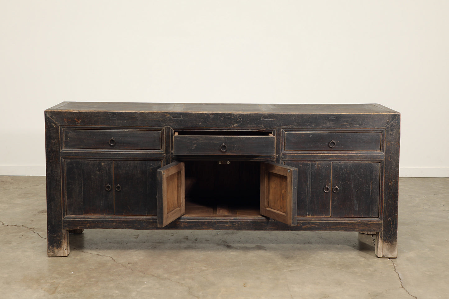 Vintage 6 Door Elm Sideboard - Circa 1945