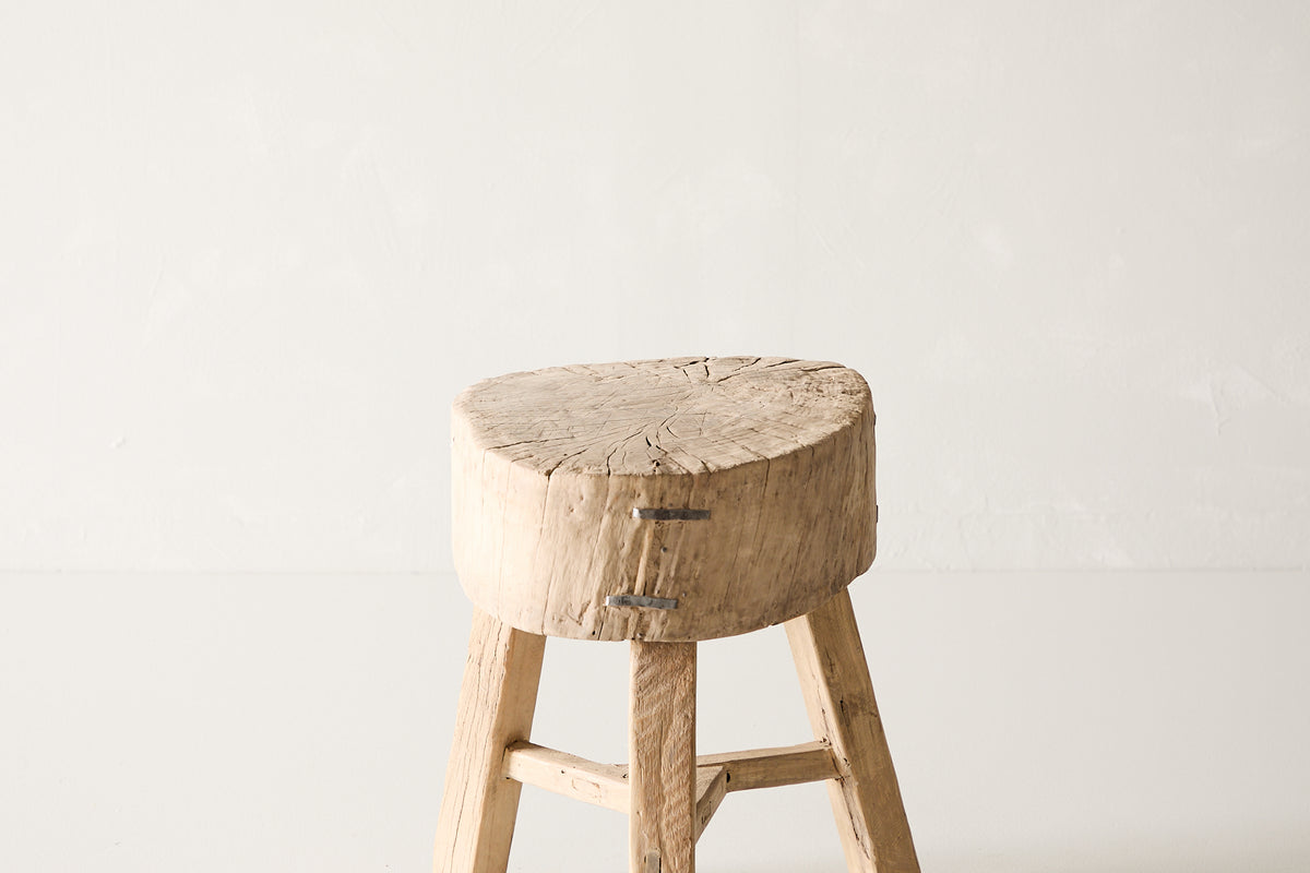 Reclaimed Poplar Block Side Table AE.133