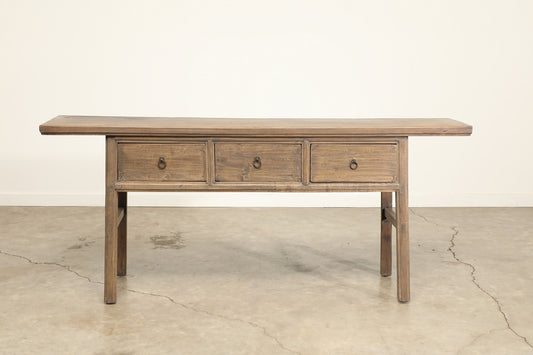 Vintage 3 Drawer Walnut Console - Circa 1945