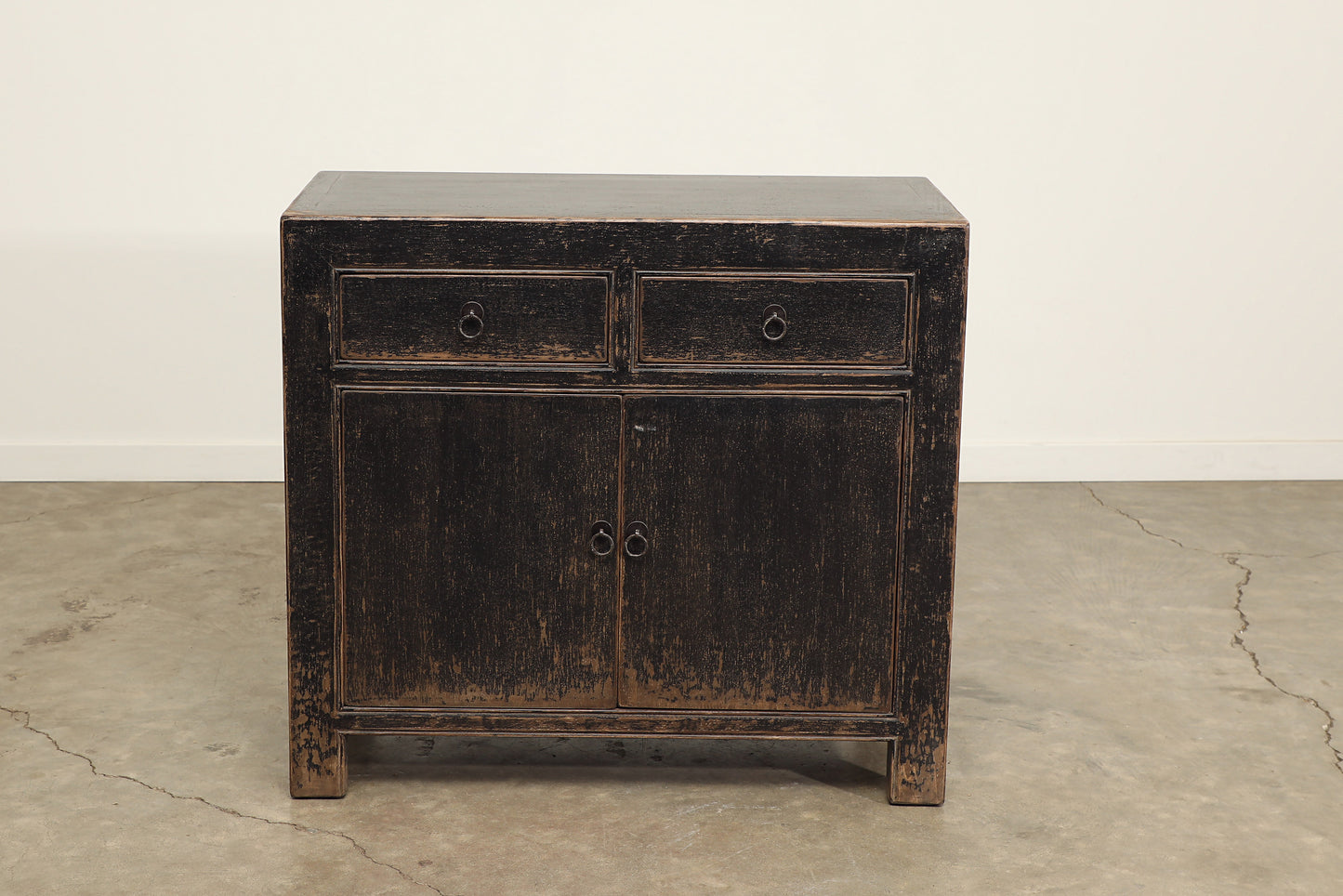 Reclaimed 2 Door Poplar Sideboard - Distressed Black