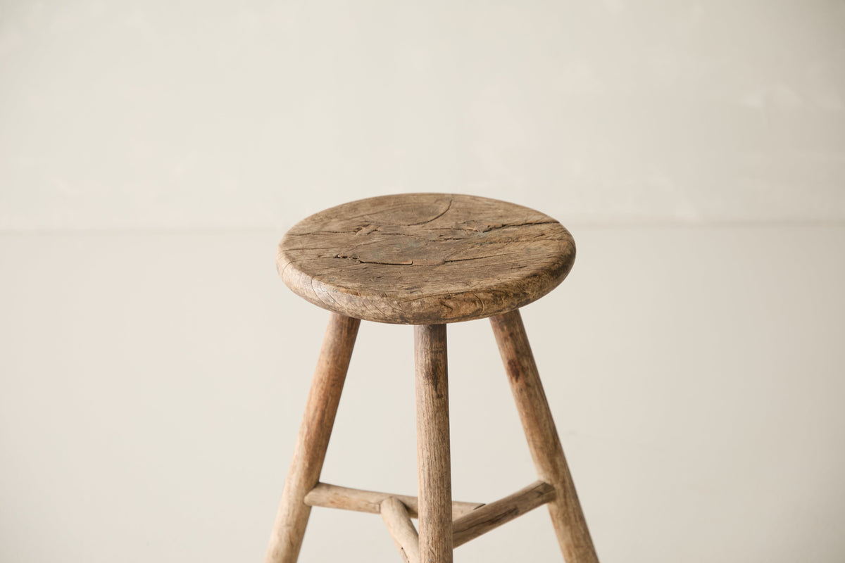 Vintage Solid Elm Cobbler Stool - Circa 1955 No. JJ4