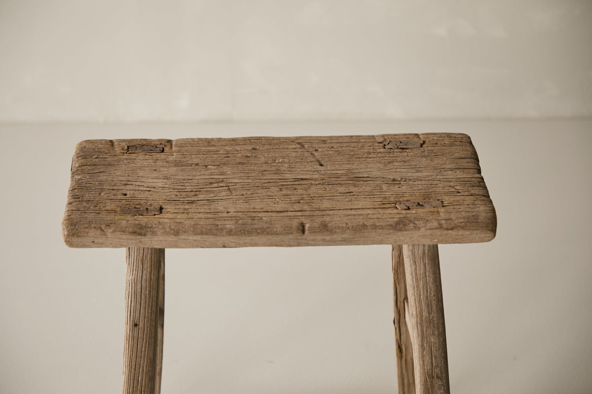 Vintage Solid Elm Ranch Stool - Circa 1955 No. K20