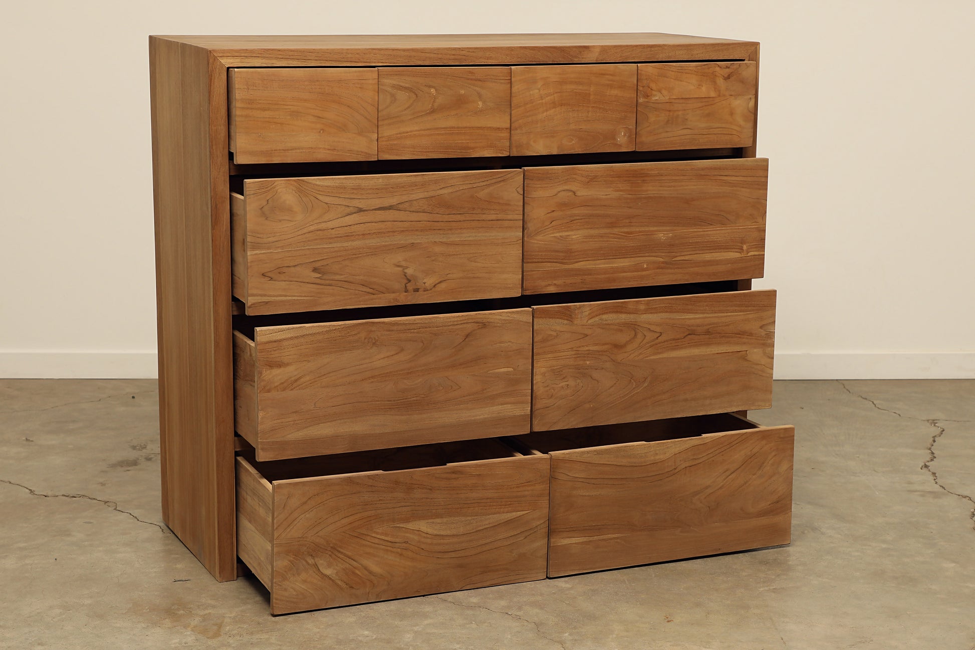 solid teak wood 10 drawer dresser modern bedroom furniture