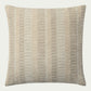 Stripes in alternating shades of ivory cover this subtly textured modern throw pillow. The front pillow cover is 100% cotton and measures 22 by 22 inches, a standard size to style in living rooms and bedrooms.