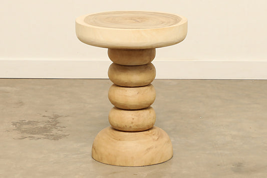 Timeless and elegant, sun bleached acacia wood side table - Habitat accent tables 