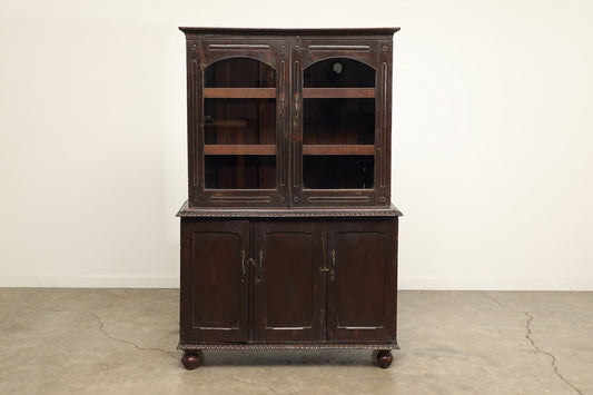 Vintage Two-Part Teak Cabinet