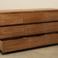 Large size 80-inches long 9 drawer dresser teak wood modern clean design bedroom furniture