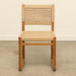 Teak wood woven seagrass cord back and seat kitchen and dining chair - coastal decor chairs