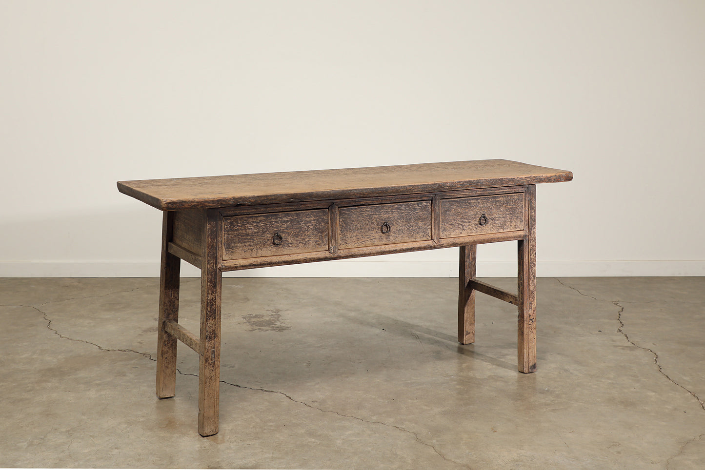 Vintage 3 Drawer Poplar Console - Circa 1945