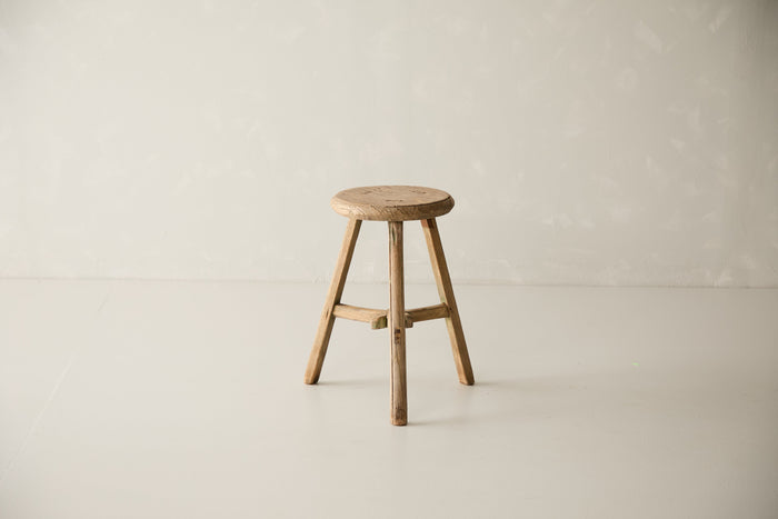 Vintage Solid Elm Cobbler Stool - Circa 1955 No. J11