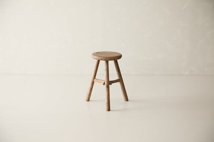 Vintage Solid Elm Cobbler Stool - Circa 1955 No. J12