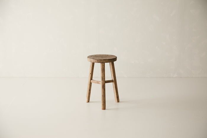 Vintage Solid Elm Cobbler Stool - Circa 1955 No. J13