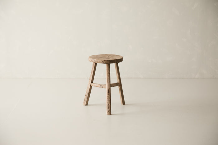 Vintage Solid Elm Cobbler Stool - Circa 1955 No. J15