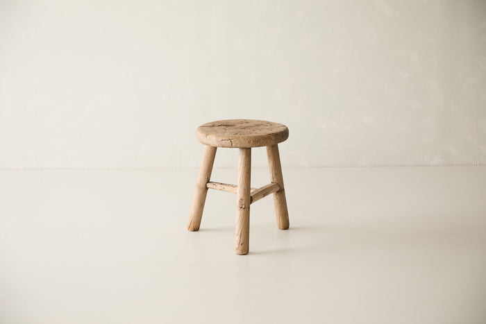 Vintage Solid Elm Cobbler Stool - Circa 1955 No. J17