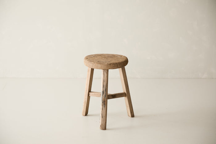 Vintage Solid Elm Cobbler Stool - Circa 1955 No. J18