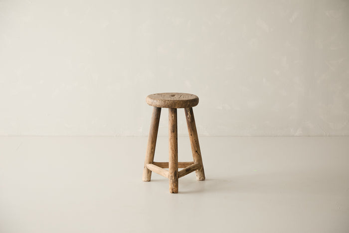 Vintage Solid Elm Cobbler Stool - Circa 1955 No. JJ5
