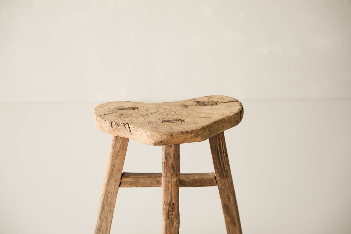 Vintage Solid Elm Saddle Stool - Circa 1955 No. K2