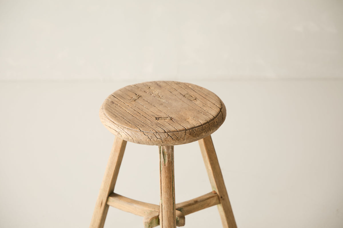 Vintage Solid Elm Cobbler Stool - Circa 1955 No. J11
