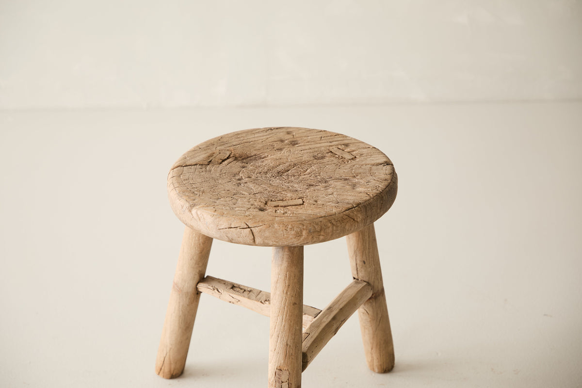Vintage Solid Elm Cobbler Stool - Circa 1955 No. J17