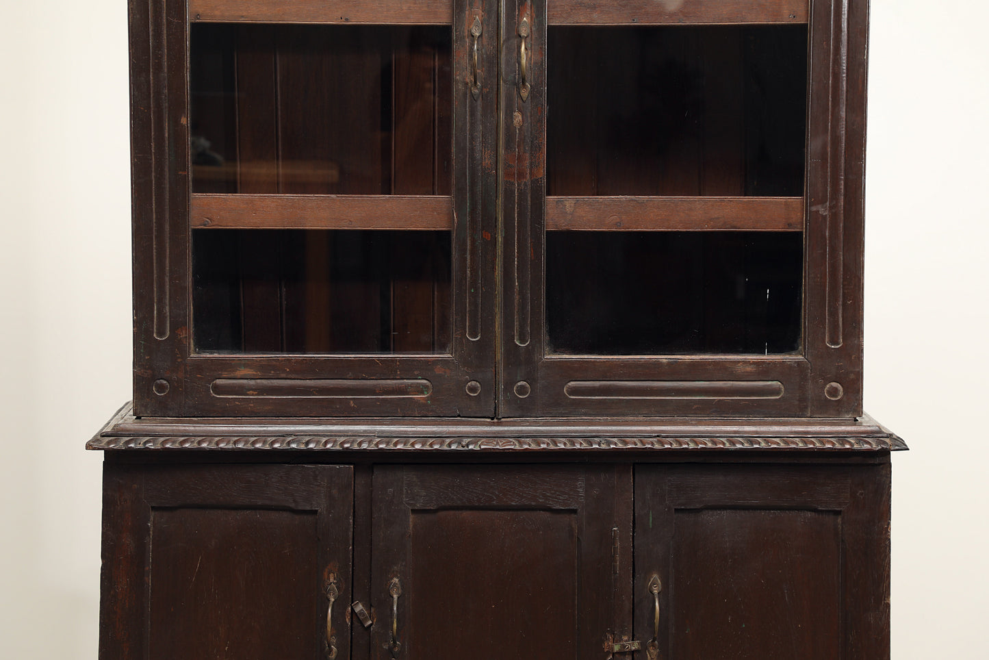 Vintage Two-Part Teak Cabinet