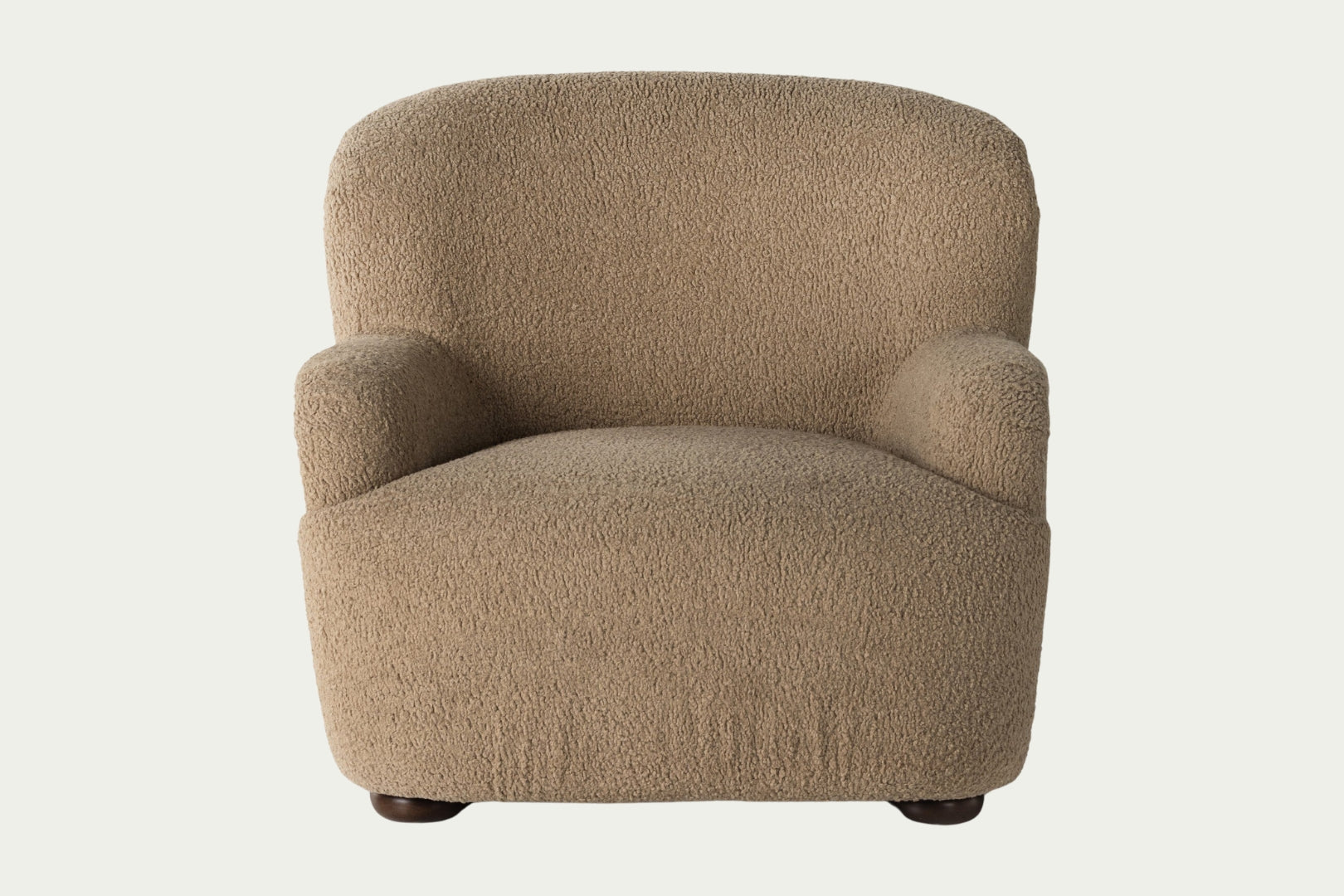 Camel beige taupe teddy sheepskin occasional chair