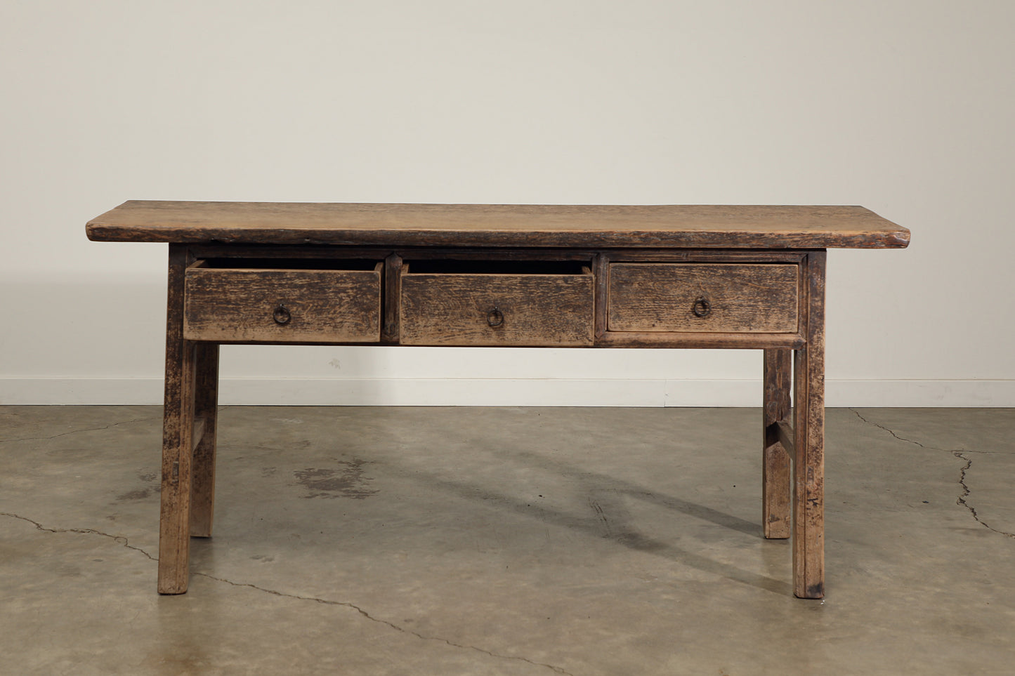 Vintage 3 Drawer Poplar Console - Circa 1945