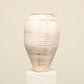 A one-of-a-kind white Turkish vintage vase pot without a handle, crafted from terra cotta clay, this piece showcases timeless quality and antique craftsmanship, adding a unique touch of history to your space