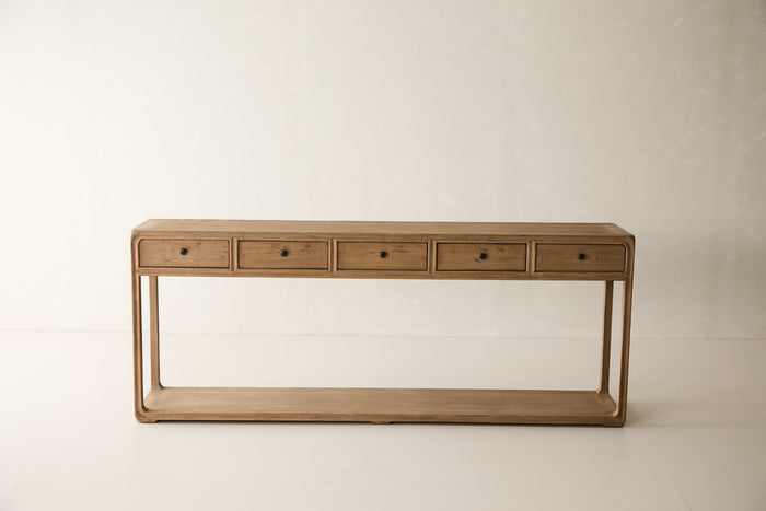 Palmer 5-Drawer Console - Aged Brown