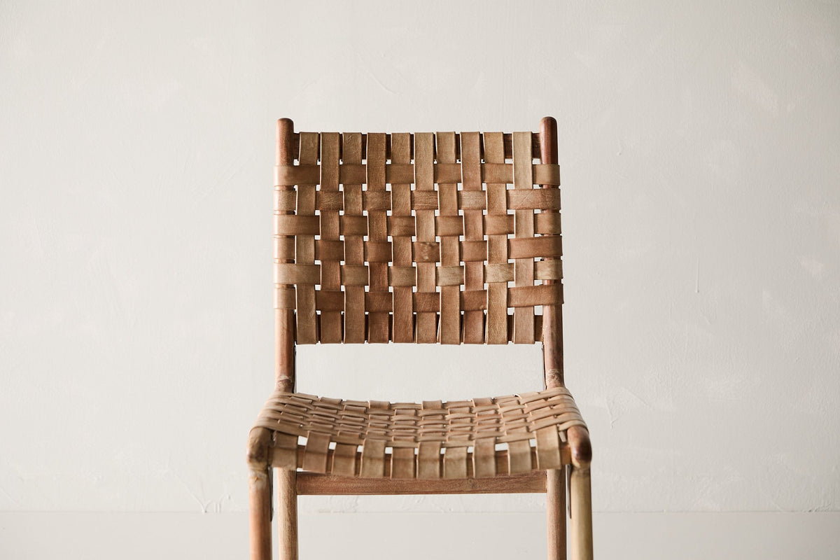 Trellis Dining Chair - Brown Leather