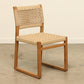 Teak wood woven seagrass cord back and seat kitchen and dining chair - coastal decor chairs